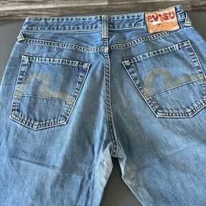 Evisu Classic Denim Jeans - Light Wash with White Logo